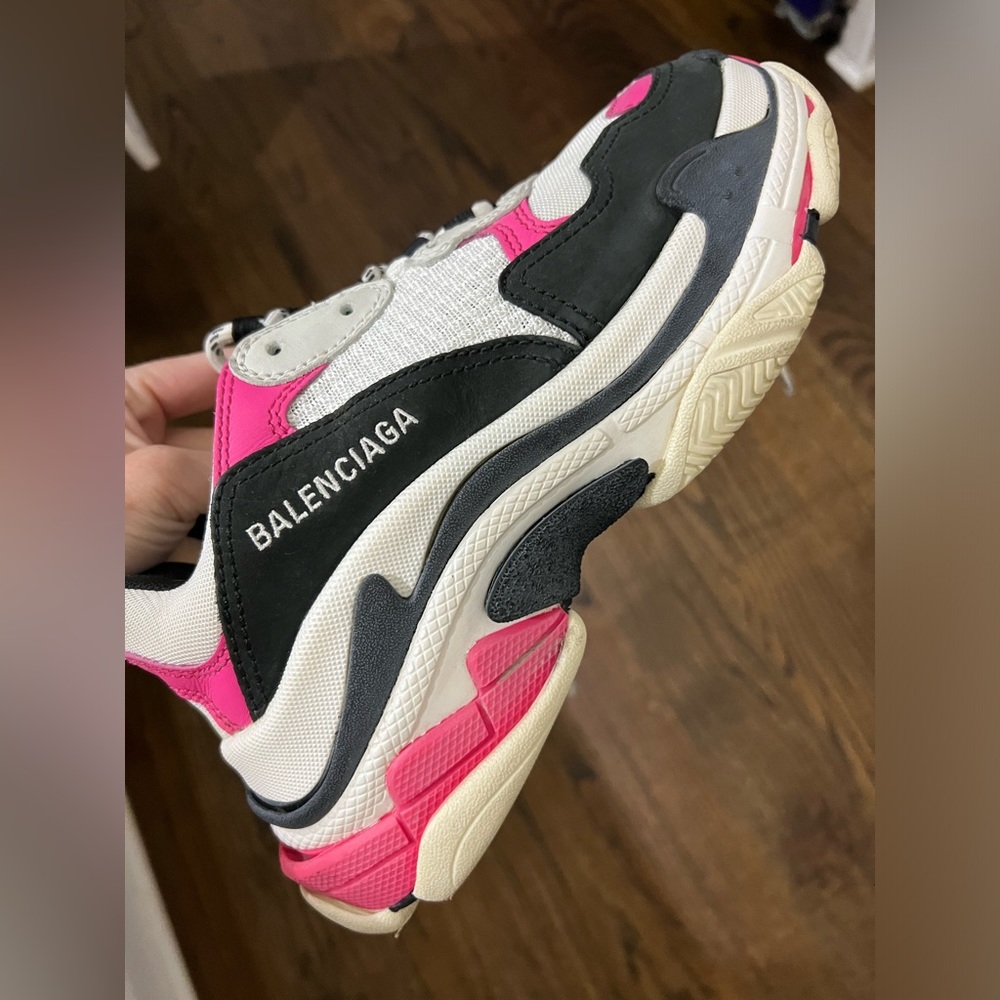 Balenciaga Triple S Sneakers - Black, Pink, Cream - Picture 11 of 16